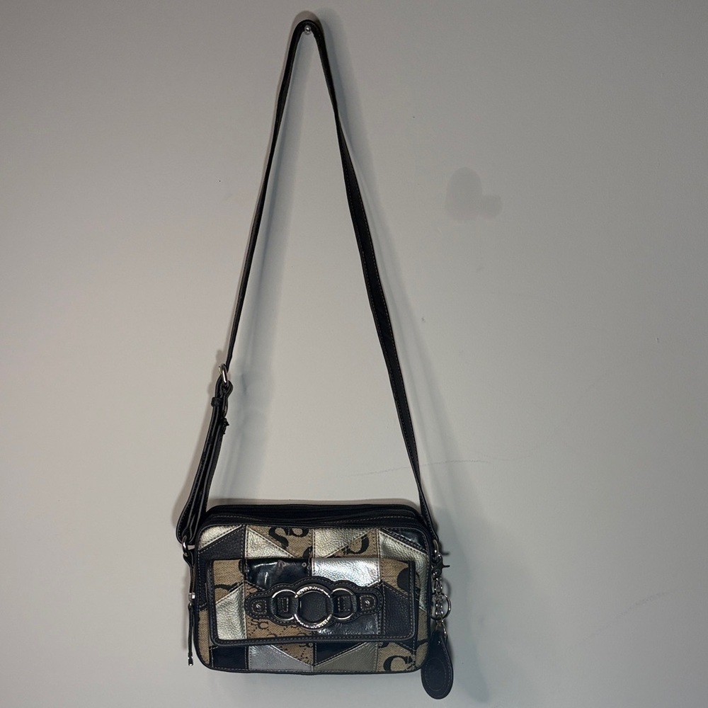 Sophia Caperelli Black and Silver Crossbody Bag